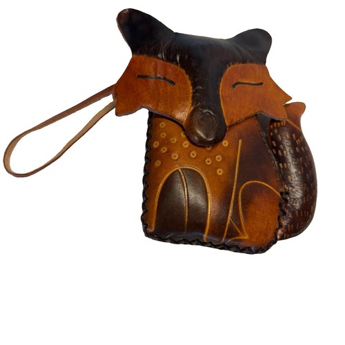 Leather fox shaped - leather, coin